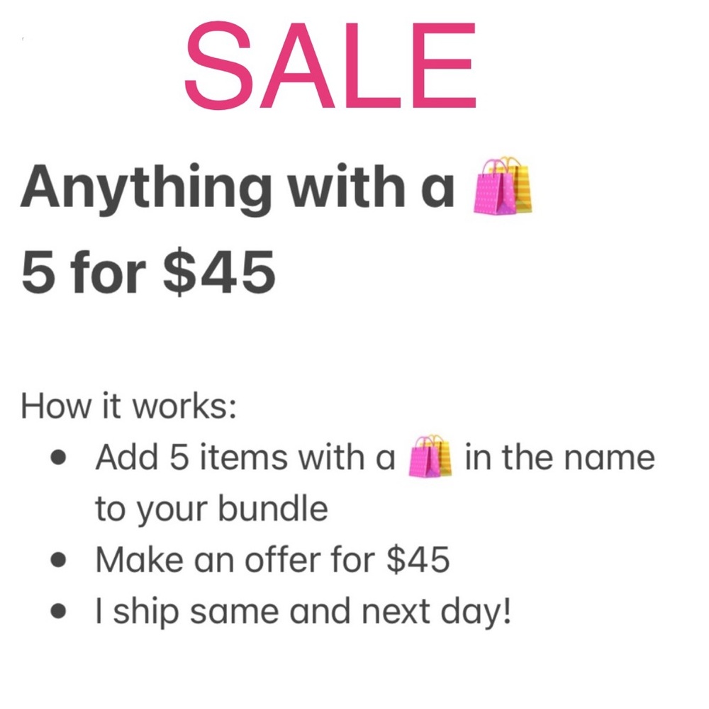 SALE 5/$45